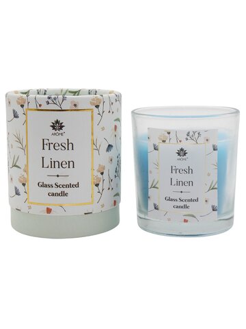 AR137 AR AROME GLASS SCENTED CANDLE FRESH LINEN 120 G-1