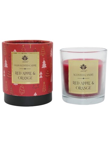 AR114 AR AROME GLASS SCENTED CANDLE RED APPLE & ORANGE 120 G-1