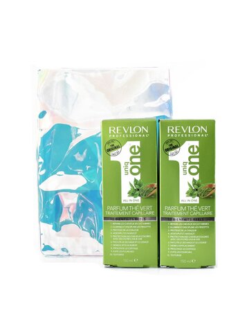 RE124 Revlon Uniq One All In One Green Tea Scent Hair Treatment Duo 2x150 ml-1
